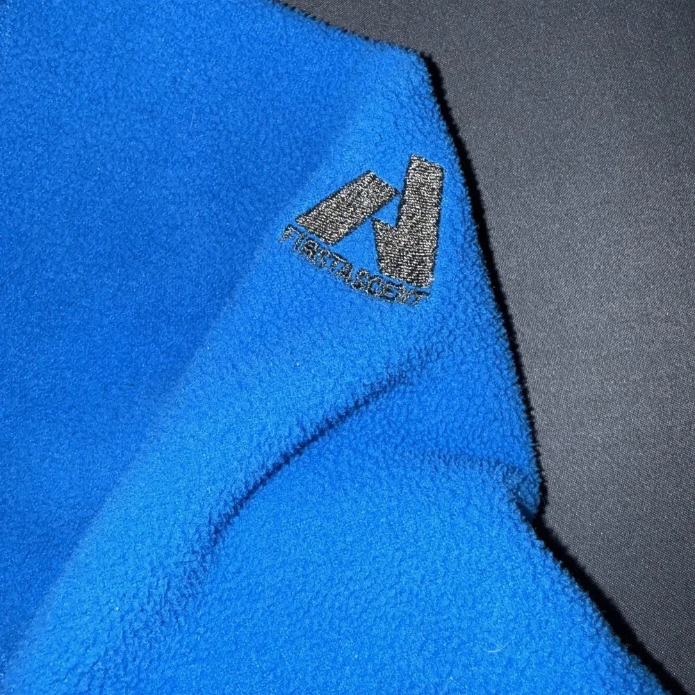 Eddie Bauer Sweater Mens Large Tall Blue Fleece 1/4 Zip Mock Neck First Ascent